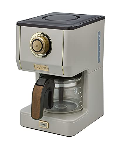 【Toffy/トフィー】 アロマドリップコーヒーメーカー K-CM5 (グレージュ) ドリップ式 蒸らし機能 自動保温機能 ガラスポット 送料無料