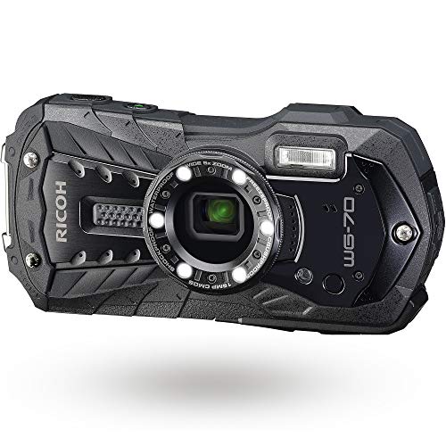 RICOH WG-70 ブラック リコー本格防水デジタルカメラ 14m防水 (連続2時間) 1.6m耐衝撃 防塵 -10℃耐寒 アウトド 送料無料
