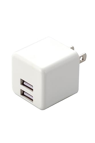 エレコム USB充電器 USB コンセント 合計12W (5V/2.4A) 2ポート USB-A コンパクト 折りたたみ式プラグ [iP 送料無料