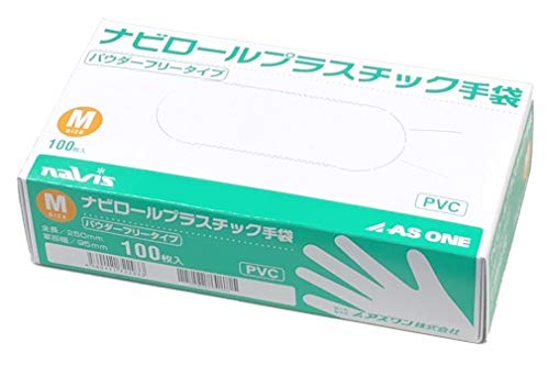 アズワン ナビス ナビロールプラスチック手袋(パウダーフリー) M 100枚入 送料無料
