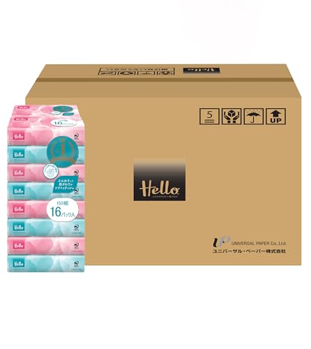 【ケース販売】ハロー ソフトパックティシュペーパー 300枚(150組) 16個 x 6パック 5215 送料無料