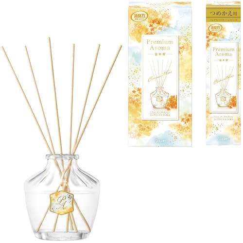 消臭力 プレミアムアロマ [まとめ買い] 部屋用 スティック 金木犀 (きんもくせい) 本体 65mL+つめかえ 65mL ディフューザ 送料無料