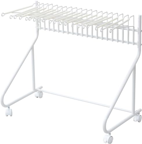 山善(YAMAZEN) スラックスハンガー キャスター付き 10本 出し入れカンタン すべりにくい 選びやすい 幅73.5×奥行43.5 送料無料