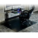 山善(YAMAZEN) チェアマット (デスク&チェアマット) 幅130×奥行160cm キズや汚れに強い 床保護 ゲーミング ブラック 送料無料