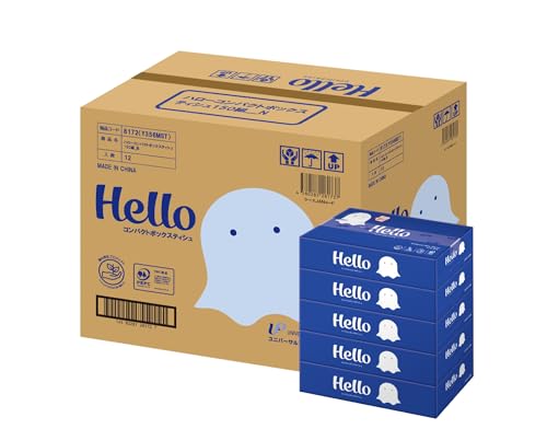 【ケース販売】ユニバーサル・ペーパー コンパクトボックスティシュ 150組(300枚) 5個/パック ...