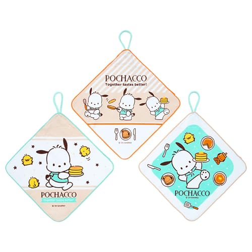 サンリオ(SANRIO) ループ付きタオル3枚セット ポチャッコ 子供用 抗菌加工 名前スペース付き 保育園 幼稚園 249912 送料無料
