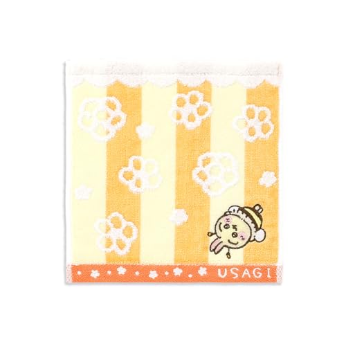 ちいかわ(Chiikawa) 蜂たち タオルハンカチ イエロー うさぎ フラワー 無撚糸 41-12