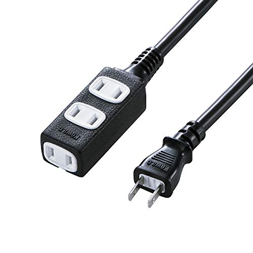 サンワサプライ スリム電源延長コード(2P・3個口・ブラック・3m) TAP-EX34-3BKN 送料無料