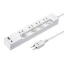 サンワサプライ USB充電機能付きタップ Type-C搭載(2P・4個口・2m) TAP-B102UC-2W 送料無料