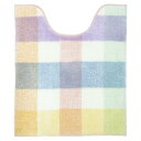 オカ(OKA) パレット トイレマット ロング 約70cm×58cm ピンク (すべり止め加工 洗える チャック柄 大判) 送料無料