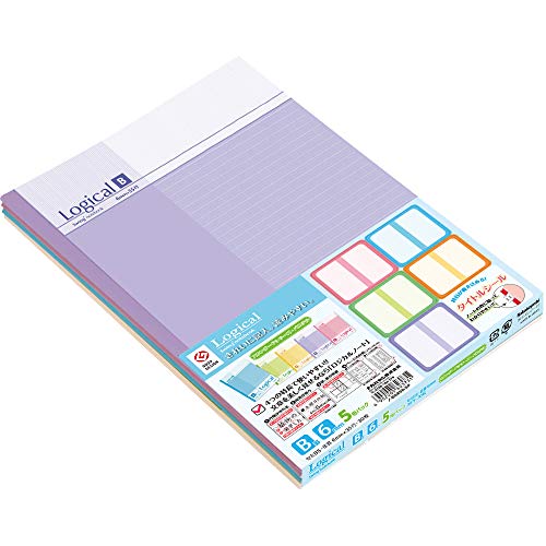 ナカバヤシ ロジカルノート B5 B罫 5冊パック パステル ノ-B525B-5P 送料無料