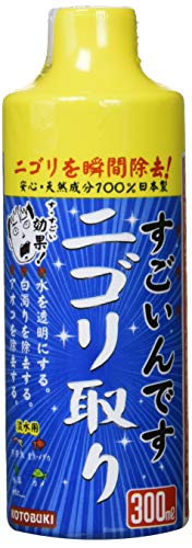無し/300ml/21591080・Size:300ml・パッケージ個数:1・本体サイズ (幅X奥行X高さ) :5.5×5.5×16.0cm・本体重量:340g・原産国:日本商品紹介 お得用300mlが新登場! ニゴリを瞬間除去! ○濁りの原因でもある水中に漂う微細な粒子を凝集、ろ過して水をクリアにします。○浮遊性のアオコなどを除去する効果もあります。 使用上の注意 本品は観賞魚用品です。他の用途いはご使用にならないでください。本品は食用ではありません。誤飲に注意し、お子様の手の届かない所に置いてください。本品はろ過器を使用した環境でご使用ください。直射日光の当たる場所は避け、使用後はしっかりとフタを締めて保管してください。製品の改良又は、その他諸事情により断りなく製品の仕様を変更する場合があります。 使用方法 必ずよく振って所定量を水槽に直接入れてください。ご使用前には、必ずよく振ってからお使い下さい。本製品に記載されているご使用方法の右図の表に従い適量入れるようにして下さい。投入後は、エアレーションなどを行い飼育水をよくかきまぜて下さい。※多少前後しても問題はありません。 ご注意（免責）＞必ずお読みください 本製品を安全にお使いいただくために必ず製品の取扱説明書、書等を必ずお読みください。また、取扱説明書、書等の記載内容をご確認の上、取扱説明書、書等は大切に保管しておいてください。取扱説明書及び書が紛失すると製品がうけられませんので、ご了承ください。製品の改造、誤った使用方法等による、事故、故障等については責任を負いかねます。写真はイメージです。製品の改良又は、その他の諸事情により断りなく製品の仕様を変更する場合があります。