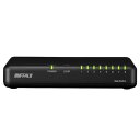 バッファロー 8ポート スイッチングハブ Giga プラスチック筐体 マグネット付属 壁掛け対応 電源外付け LSW7-GT-8EP/B 送料無料