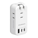 カシムラ 【旅にもオフィスにも!】 USB付き電源タップ AC3口+USB3ポート(回転できるプラグ・自動識別IC搭載・海外対応) US 送料無料