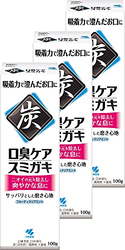 【まとめ買い】スミガキ 炭配合(清掃剤) 口臭予防 歯みがき フルーティクリアミントの香り 100g×3個 送..