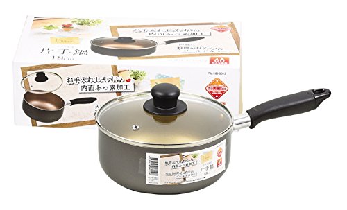 ワコートレーディング 片手鍋 グレー 18cm ふっ素加工ガラス蓋付 ディナーズ HB-8012 送料無料