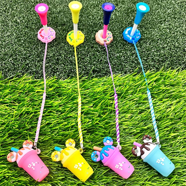 4個セット ゴルフティー アイスクリーム かわいい ティー ゴルフ 紐付き メンズ レ...