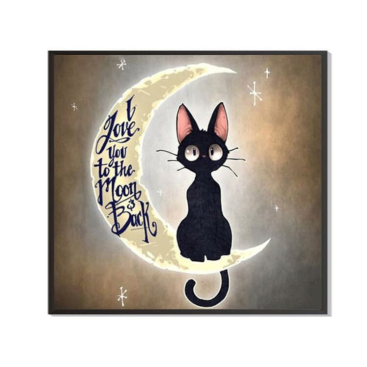 丸ビーズ 黒猫 ビーズ刺繍 キット 5Dダイヤモンド絵画 5Dダイヤモンドアート 簡単 ...