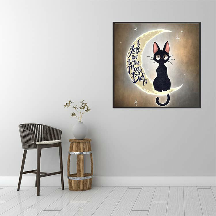 丸ビーズ 黒猫 ビーズ刺繍 キット 5Dダイヤモンド絵画 5Dダイヤモンドアート 簡単 ...