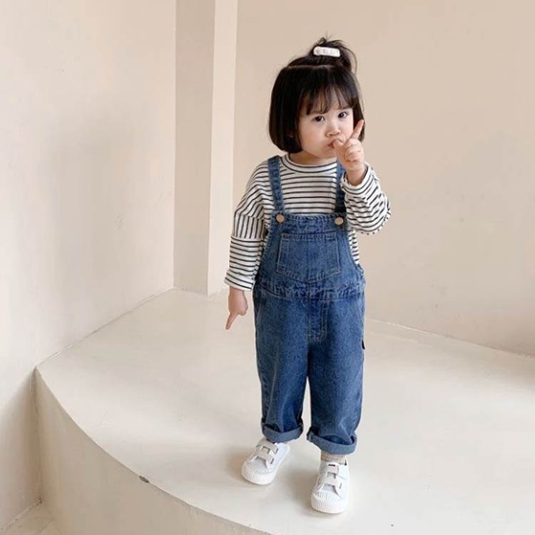 キッズ ベビー服 春 男の子 オールインワン サロペット オーバーオール 秋 かわいい 80 ジーンズ オーバーオール 長パンツ ロングパンツ 女の子 シンプル 90 100 110 デニム 2