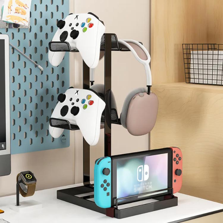 PS5 2層 スタンド 卓上 コントローラー ゲームコントローラー収納ラック ゲームパ...