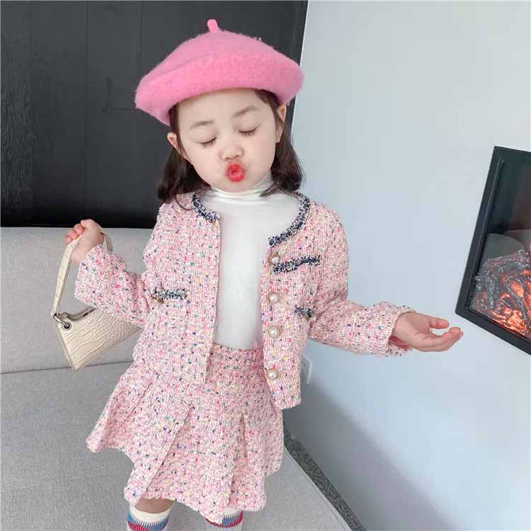 女の子スーツ スカート フォーマル 上下セット ジャケット 女の子 ツイードスーツ フォーマルスーツ 子供スーツ 2点セット 子供服 スカートセット プリーツスカート ジュニア服 七五三 発表会 お姫様 お嬢様