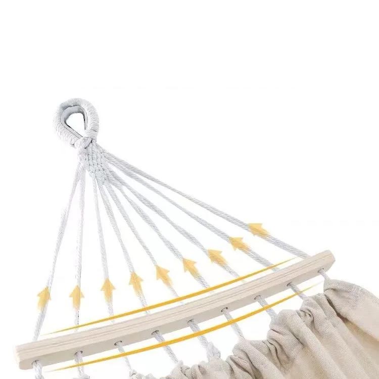 転倒防止仕様 収納袋付き 室内外兼用 折りたたみ 軽量 S型フック付き ハンモック 1~2人用 キャンバス キャンプ用品 ロープ コンパクト アウトドア 屋外 木枠付き