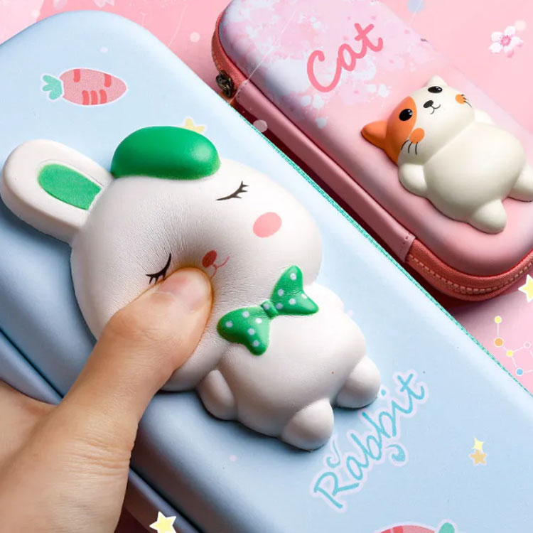 ペンケース 3D 女の子 筆記用具 設計 筆箱 小学生 ストレス解消 ふでばこ 猫 兎 マルチポーチ かわいい ぷにぷに弾力の猫 大容量 小学生 文房具 収納 ペンポーチ grabadream-10001829 グラブアドリーム サンプル画像3