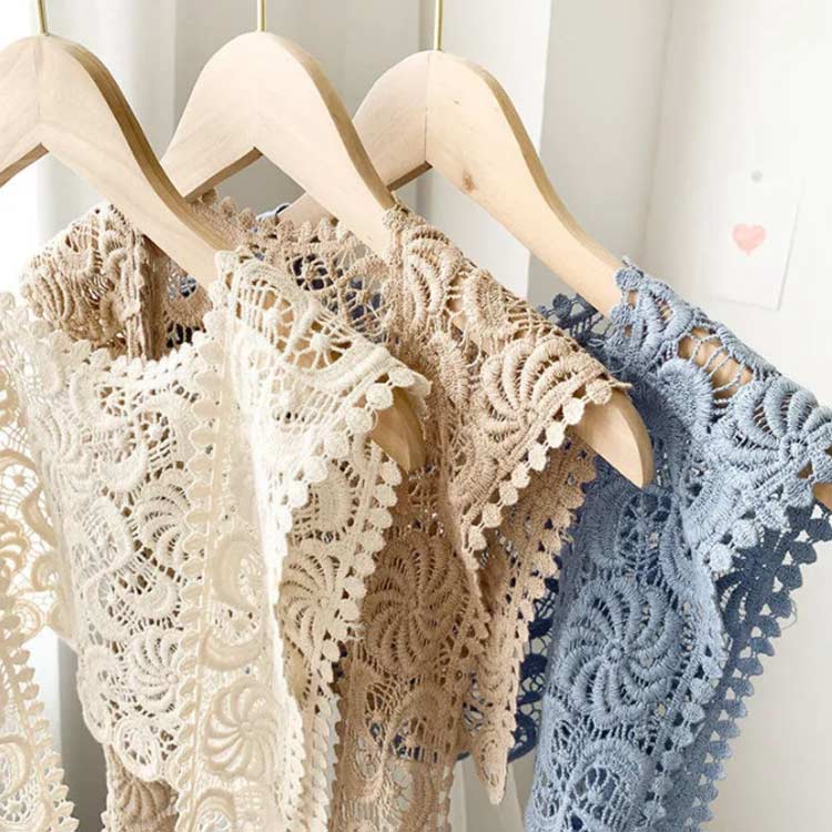 肩掛け つけ襟 レディース セーラー風 付け衿 スクエア型 付け襟 肩掛け 送料無料 ボウタイ 花柄レース つけ衿 レース 春夏秋 重ね着風 レイヤード 大人可愛い 付け襟