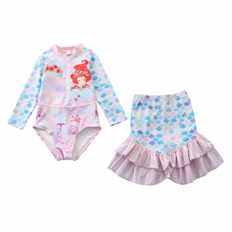 長袖 女の子 キッズ 子供水着 コスプレ用 水着 ワンピース オールインワン ワンピース 人魚姫 水着 水着 人魚 水着 子供 水着 コスチューム 仮装 2点セット ベビー水着 キッズ 撮影用 鱗模様 ジュニア 水着 マーメイド 人魚姫 コスプレ マーメイド ハロウィン 衣装 女の子