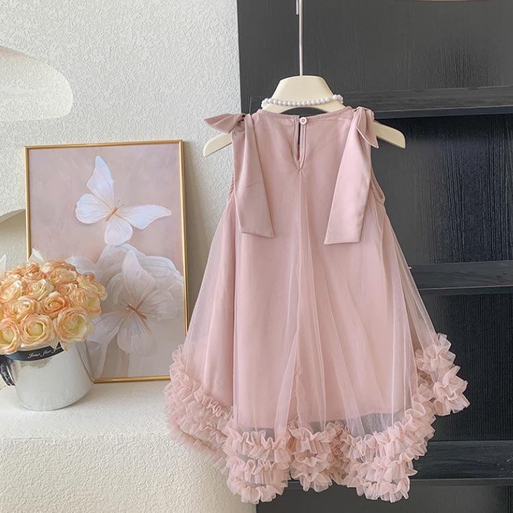 夏 子供 こども服 肩リボンティアードパッチワークチュールワンピース！ワンピース キッズ チュールワンピース ノースリーブ 110 子供服 こども ガーリー 子供 おしゃれ 100 肩リボンティアードパッチワークチュールワンピース！ワンピース 120 90 130 140 150