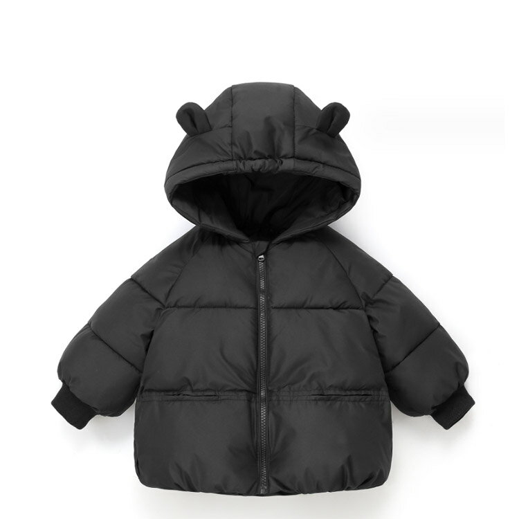 【送料無料】ダウンコート 中綿コート キッズ ベビー 子供服 冬服 防寒 アウター 男の子 女の子 ダウンジャケット 秋冬 通園 通学 90 100 110 120 130cm フード付き コート 子ども服 ジャケット 無地 クマ耳付き 可愛い 軽量 あたたかい ブルゾン