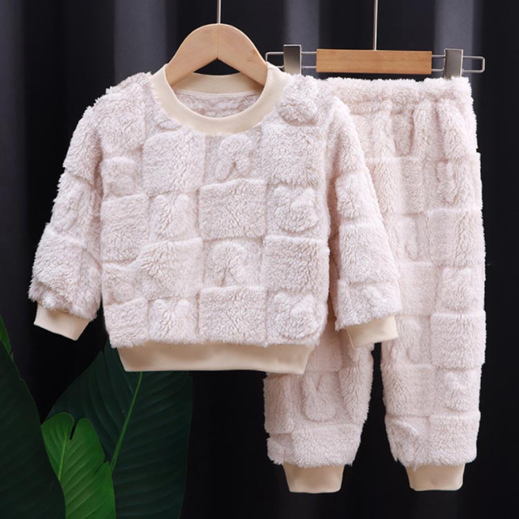 キッズ フリース パジャマ ベビー 子供服 上下セット ルームウェア 長袖 女の子 男の子 もこもこ 秋冬 部屋着 暖かい かわいい おしゃれ 寝巻き 厚手 無地 ふわふわ 90 100 110 120 130 140 150 160cm