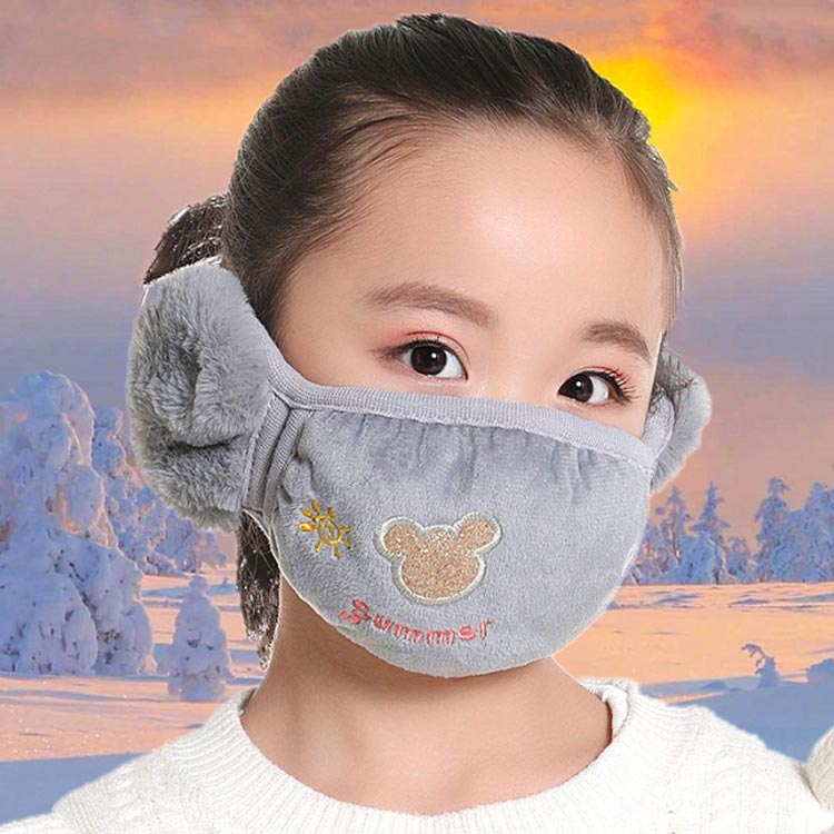 子供用 耳あて付きマスク キッズ スキー 雪遊び 女の子 男の子 フェイクファー イ...