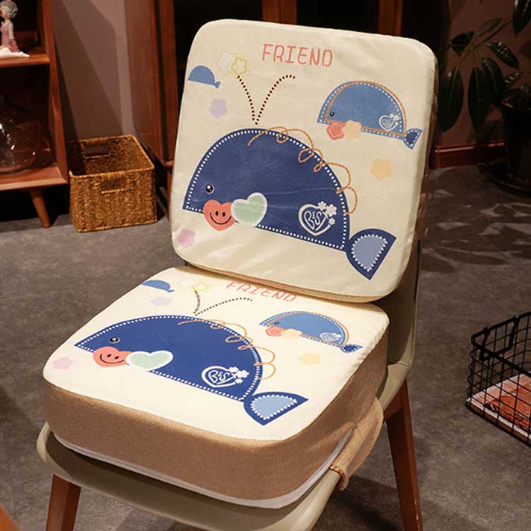 子供用 お食事クッション 高さ調節 椅子 座布団 ベルト付き チェア クッション 高さ調整クッション カバー 洗える 厚い シートクッション ダイニングチェア キッズ ベビー お子様用 椅子クッション 送料無料 2