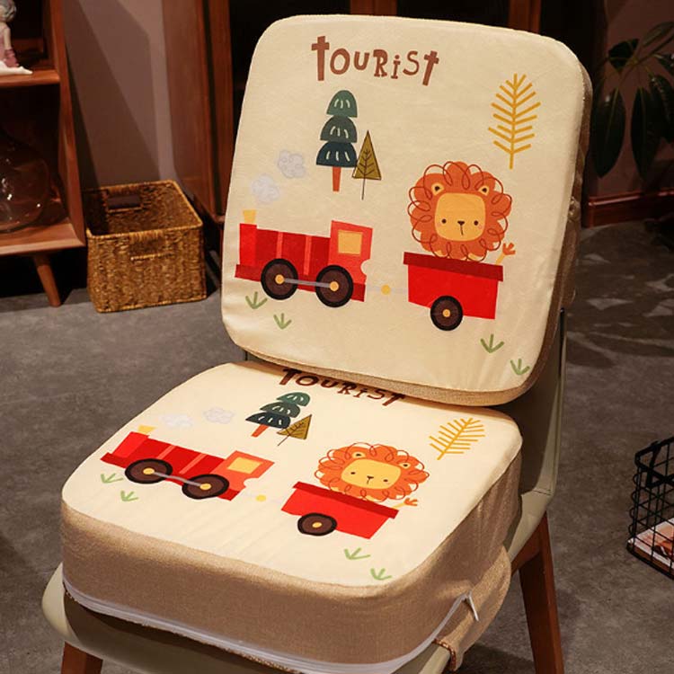 子供用 お食事クッション 高さ調節 椅子 座布団 ベルト付き チェア クッション 高さ調整クッション カバー 洗える 厚い シートクッション ダイニングチェア キッズ ベビー お子様用 椅子クッション 送料無料 3