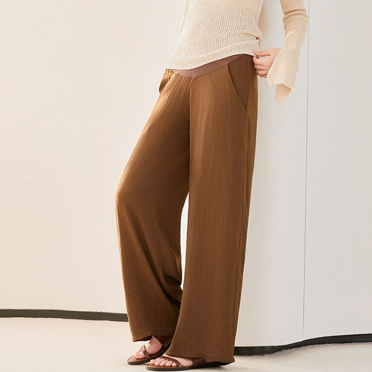 マタニティ ワイド パンツ 春夏 ストレート マタニティウェア ワイドパンツ 大きいサイズ ゆったり 妊婦 マタニティパンツ 涼感 らくちん イージー 体型カバー リラックス ポケット オフィス 薄手 アジャスター付 産前産後兼用