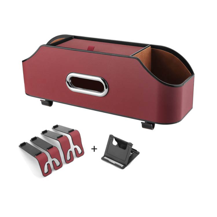 【2個】車用 ティッシュボックス シートバックポケット 小物入れ ティッシュホルダー 車用収納ボックス ドリンクカップホルダー2個付き 後部座席 収納バッグ 水筒/ボトル収納 防水防汚 耐摩耗 省スペース 吊り下げ 車載ティッシュケース