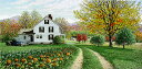 キャロル コレット 「Hillside Farm in Autumn」Collette 手彩色銅版画選べる新品額付 国内 送料無料