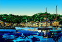 ◆ 鈴木英人「昼下がりのポルトフィーノ 2」-EARLY AFTERNOON AT PORTOFINO II- 2012年 EMグラフ 額付版画作品国内 送料無...