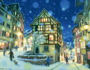笹倉 鉄平「雪舞う街角に――」A Snowy Evening in Baden2022年11月上旬リリース キャンバス・ジグレー 額付版画作品【送料無料】