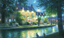 笹倉 鉄平「ウィンドラッシュ川のほとり」A Night in Bourton-on-the-Water2024年4月中旬リリース キャンバス・ジグレー 額付版画...