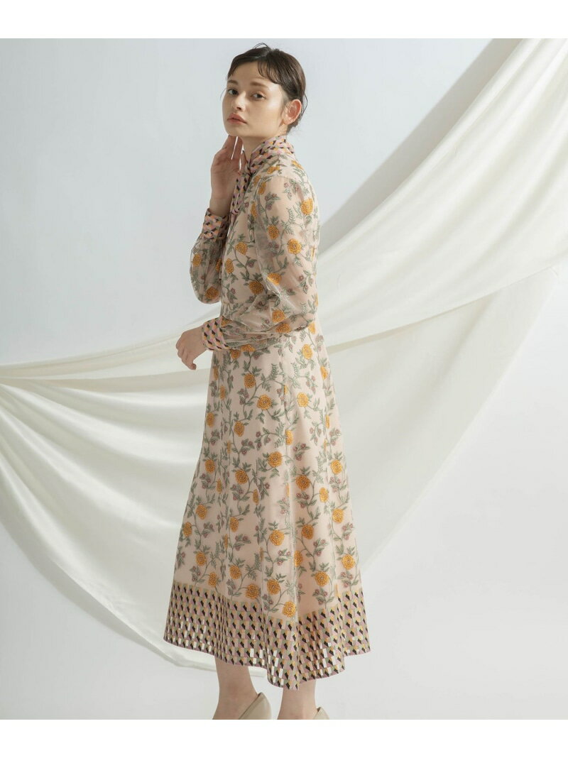 【SALE／30%OFF】ミックスフラワー刺繍ワンピース GRACE CONTINENTAL グレースコンチネンタル ワンピース・ドレス ワンピース ネイビー ピンク【RBA_E】【送料無料】[Rakuten Fashion]のサムネイル