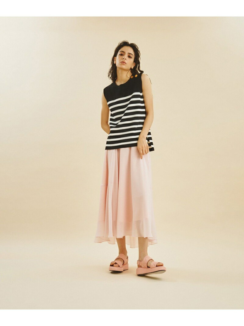 【SALE／70%OFF】シフォンフレアスカート GRACE CONTINENTAL グレースコンチネンタル スカート ロング・マキシスカート ピンク ブラック【RBA_E】【送料無料】[Rakuten Fashion]