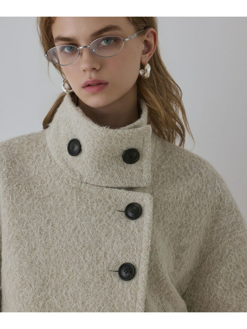 アルパカシャギージャケット GRACE CONTINENTAL グレースコンチネンタル ジャケット・アウター その他のジャケット・アウター グレー ベージュ【送料無料】[Rakuten Fashion]のサムネイル