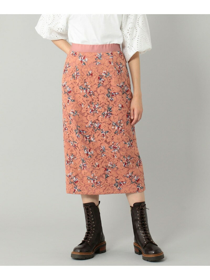 【SALE／70%OFF】レース刺繍タイトスカート GRACE CONTINENTAL グレースコンチネンタル スカート ロング・マキシスカート ブラック ピンク【RBA_E】【送料無料】[Rakuten Fashion]のサムネイル