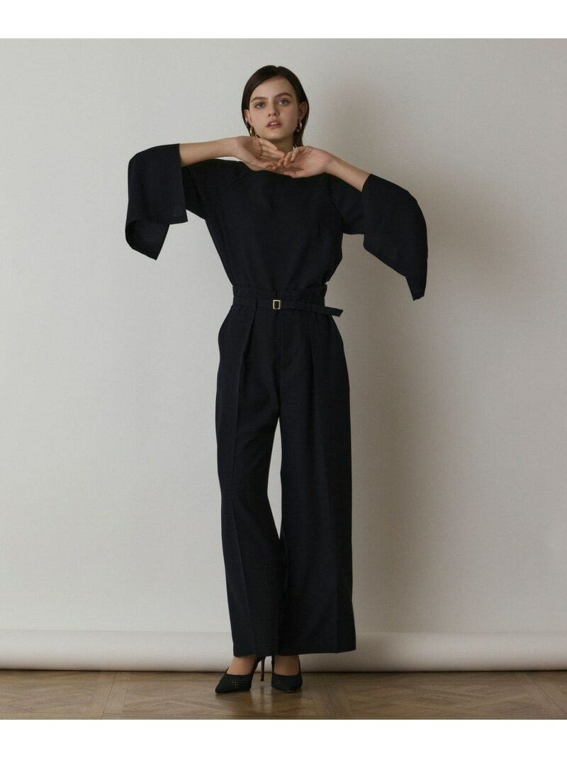 ハイウエストワイドパンツ GRACE CONTINENTAL グレースコンチネンタル パンツ その他のパンツ ベージュ ネイビー【送料無料】[Rakuten Fashion]