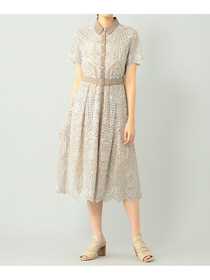 ジョーゼットカットワークワンピース GRACE CONTINENTAL グレースコンチネンタル ワンピース・ドレス その他のワンピース・ドレス ベージュ ホワイト ブラック【送料無料】[Rakuten Fashion]のサムネイル