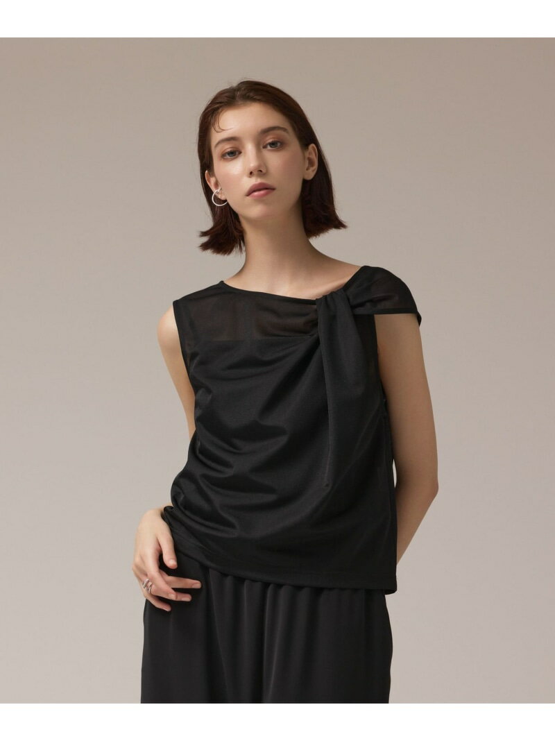 オーガンドレープトップ GRACE CONTINENTAL グレースコンチネンタル トップス シャツ・ブラウス ブルー ブラック ベージュ【送料無料】[Rakuten Fashion]のサムネイル