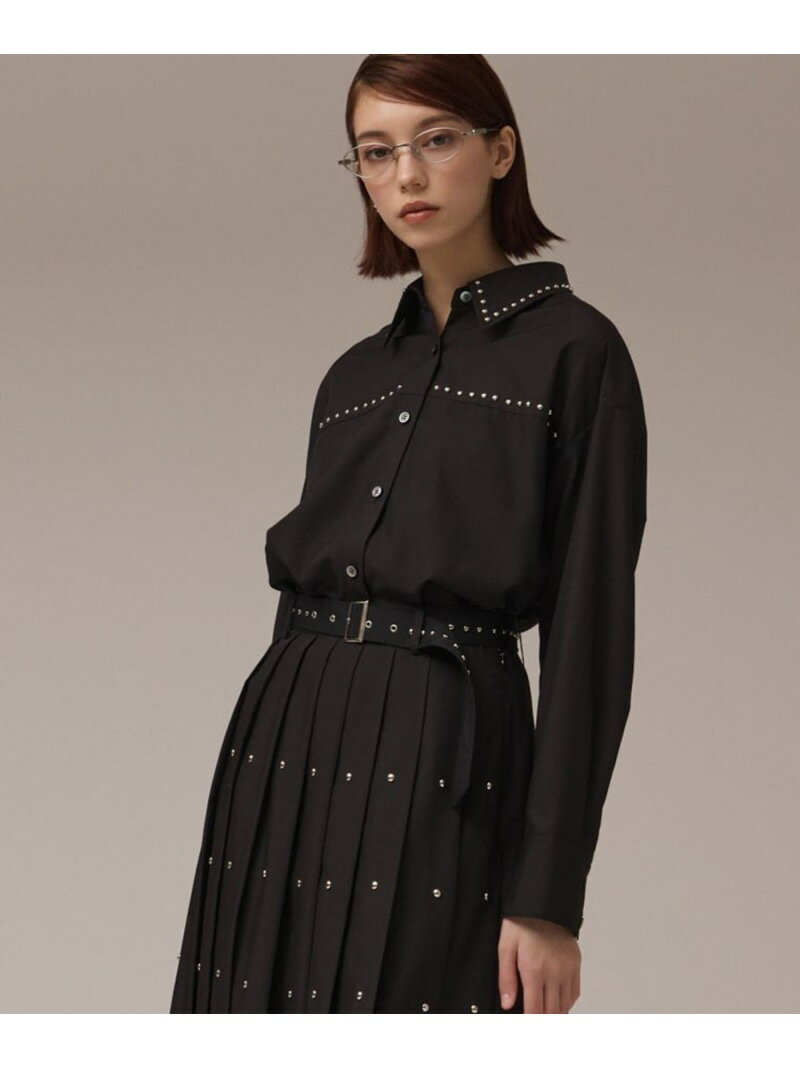 メタルホットフィットシャツ GRACE CONTINENTAL グレースコンチネンタル トップス シャツ・ブラウス ブラック ブラウン【送料無料】[Rakuten Fashion]のサムネイル